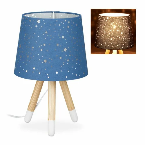 relaxdays Tischlampe Sterne Dunkelblau - Leuchten Kategorie: Tischleuchte - Lichtfarbe: Je nach Leuchtmittel - Dimmbar: nicht dimmbar - Gesamtleistung: 40 W - Lampensockel: LED - Leuchtenfarbe: Blau