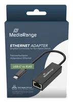 MediaRange USB-C Netzwerkadaper mit RJ45 Port,20cm, sw