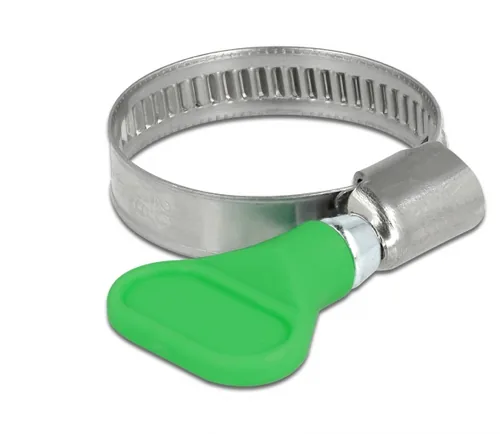 Delock Schlauchschellen-Set Edelstahl 400 SS 20-35 mm, Grün 5 Stück - Detailfarbe: Grün - Art: Schlauchschellen