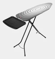 Brabantia Bügeltisch mit Dampfstationsablage 101083 Titan Oval/Black - Bügelbrettbezug: Baumwolle (CO) - Ausstattung: Dampfstationsablage - Ergonomisch - Kindersicherung - Transportverriegelung - Höhenverstellbar: Ja - Breite: 38 cm - Detailfarbe: Grau - 