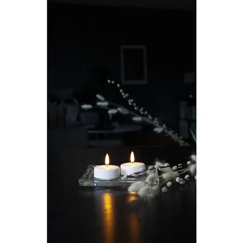 STAR TRADING LED Teelicht Flamme 5.8cm 12.063-06 weiss 2 Stück