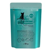 catz finefood Nassfutter No.21 Wild & Rotbarsch, 85 g - Tierbedürfnis: Verdauung - Magen & Darm - Geschmacksrichtung: Wild - Fisch - Zertifikate: Keine Zertifizierung - Fleischsorte: Wild - Packungsgrösse: 85 g - Futtereigenschaft: Getreidefrei - Ohne kün