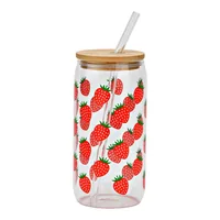 G. Wurm Trinkglas Erdbeere 500 ml, 1 Stück, Rot/Transparent - Glas Typ: Trinkglas - Material: Glas - Detailfarbe: Rot - Transparent - Höhe: 15 cm - Volumen: 500 ml