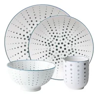 Lunasol Speise-Service Elements Asia Earth 24-tlg. Grau/Weiss - Material: Porzellan - Teller Typ: Speise-Service - Detailfarbe: Grau - Weiss - Form: Rund