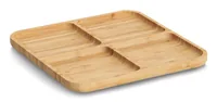 Zeller Present Snackteller 25 x 25 cm - Unterteilungsmöglichkeit: Ja - Material: Holz - Detailfarbe: Braun - Set: Nein - Form: Eckig