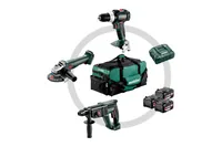 Metabo Combo Set 3.1, SB 18 LT BL + W 18 L 9-125 + KH 18 LTX 24 - Funktionen: Bohren - Hammerbohren - Meisseln - Werkzeugaufnahme: Schnellspannmutter - Ausstattung: Mit Akku & Ladegerät - Set: Ja - Kapazität Wattstunden: 93 Wh - Akkusystem: CAS Cordless A