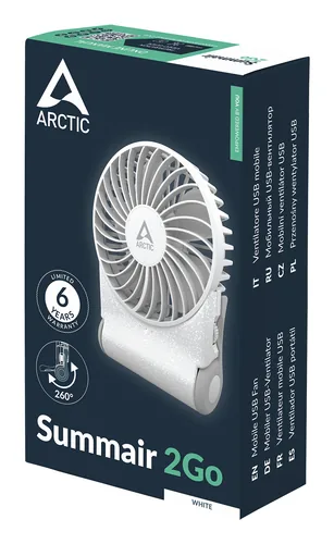 ARCTIC Summair 2Go - Powerful Handheld Fan with Extra-Long Battery Life