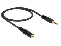 DeLOCK 3.5mm M-F, 0.5m audio cable Black