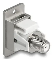 DELOCK Panel Mount IEC Stecker zu F Bu silber weiß