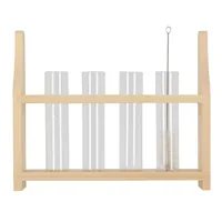 Esschert Design AGG134 vase Cylinder-shaped Pine, Glass, Stainless steel, Nylon Transparent, Wood