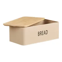 House Nordic Tula bread box Rectangular Beige Metal, Bamboo
