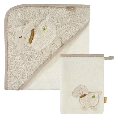 fehn Bade-Set Schaf - Produkttyp: Bade- & Kapuzentücher - Detailfarbe: Beige - Weiss