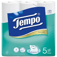 Tempo Toilettenpapier Deluxe 9 Rollen, 5-lagig, Weiss - Anzahl Rollen: 9 - Anzahl Lagen: 5 - Anzahl Blatt: 80 × - Detailfarbe: Weiss - Natürlich Leben: Keine Besonderheiten