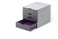 DURABLE Schubladenbox VARICOLOR 4 Fächer Etiketten mehrfbg