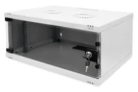 Wall-mounted network cabinet 19 4U, SOHO 241 x 540 x 400 mm, door glass, grey, unfolded, 60kg