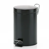 Kela Kosmetikeimer Monaco 3 l, Schwarz - Fassungsvermögen: 3 l - Höhe: 26 cm - Anzahl Behälter: 1 - Detailfarbe: Schwarz - Form: Rund - Material: Metall