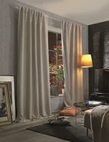 Stotz Decor AG Nachtvorhang mit Faltenband Maloja 135 cm x 160 cm, Natur - Breite: 135 cm - Höhe: 160 cm - Nachhaltigkeit: Nicht angegeben - Aufhängung: Clic Gleiter - Vorhangtyp: Vorhang mit Faltenband - Motiv: Ohne Motiv