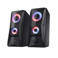 Trust PC-Lautsprecher GXT 606 JAVV RGB-Illuminated - Audiokanäle: Stereo - Detailfarbe: Schwarz - Schnittstellen: 3.5 mm Klinke - Ausstattung: Lautstärkeregler - LED-Beleuchtung
