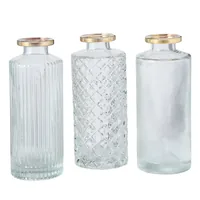 Boltze 1009981 vase Bottle-shaped Glass Gold, Transparent