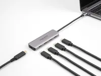 Delock USB-Hub 4x USB C 5Gbps - Stromversorgung: USB-C - Anzahl Ports: 4 - Detailfarbe: Grau - USB Standard: 3.0/3.1/3.2 Gen 1 (5 Gbps) - USB Anschluss 2 (Endgerät): USB C - USB Anschluss 1 (Quelle): USB C