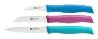 Zwilling Küchenmesser Twin 3-teilig - Typ: Gemüsemesser - Klingenmaterial: Edelstahl - Stahl - Griffmaterial: Kunststoff - Inklusive Messerblock: Nein - Set: Ja - Detailfarbe: Mehrfarbig