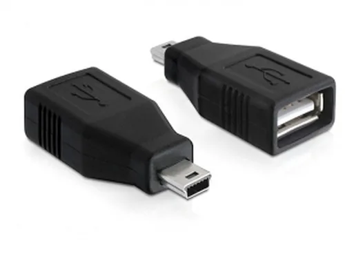 Delock USB 2.0 Adapter USB-A Buchse - USB-MiniB Stecker - USB Standard: 2.0 (480 Mbps) - Winkelstecker: Nein - Steckertyp Seite B: USB-MiniB Stecker - Besondere Eigenschaften: Keine - Steckertyp Seite A: USB-A Buchse