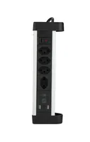 Schönenberger Tischsteckdosenleiste Alu 4× T13, 1x USB-C, 2x USB-A, 2 m - Einsatzgebiet: Indoor - Detailfarbe: Schwarz - Aluminium - Kinderschutz: Nein - Steckertyp Ausgang: USB-C Buchse - T13 - USB-A Buchse - Schalter: 1 Schalter - Steckdosenanzahl: 4