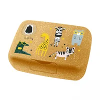 Koziol Lunchbox Candy L Zoo Senfgelb/Hellbraun - Materialtyp: Biokunststoff - Unterteilungsmöglichkeit: Nein - Material: Biozirkulärer Kunststoff - Detailfarbe: Senfgelb - Hellbraun - Spülmaschinenfest: Ja - Set: Nein