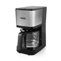 Princess Filterkaffeemaschine Compact 12 Schwarz/Silber - Detailfarbe: Schwarz - Silber - Anzahl Tassen: 12 - Ausstattung: Anti-Rutsch-Füsse - Anti-Tropfsystem - Herausnehmbarer Filter - Kaffeekannenfunktion