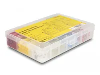 Delock Schrumpfschlauch 308-teilig Sortimentsbox, Mehrfarbig - Detailfarbe: Gelb - Rot - Grün - Weiss - Blau - Braun - Länge: 0.05 m - 0.08 m - Durchmesser: 18 mm - 4 mm - 2 mm - 6 mm - 8 mm - 13 mm - Material: Polyolefin