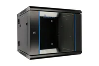 Extralink 6U 600X600 AZH WALL-MOUNTED RACKMOUNT CABINET SWING TYPE BLACK Wandmontiertes Regal Schwarz