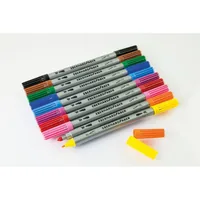 Eberhard Faber Filzstift 2 Spitzen, 10er Kartonetui - Strichstärke: 3 mm - 4 mm - 2 mm - Set: Ja - Verpackungseinheit: 10 Stück - Eigenschaft-Stift: Tinte auf Wasserbasis - Anwender: Kinder - Fasermaler & Fineliner Art: Filzstift
