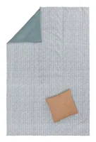 Urbanara Picknickdecke Mallur 130 x 190 cm - Grüngrau / Weiss - Breite: 130 cm - Material: Polyester - Baumwolle - Länge: 190 cm - Farbe: Grüngrau - Sportart: Outdoor