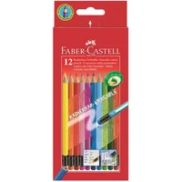 FABER-CASTELL Radierbare Farbstifte 116612 sechskant, 12 Farben