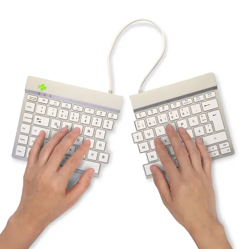 R-Go Tastatur Split Break DE-Layout kabellos weiß