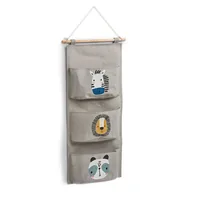Zeller Present Hängematte 3 Fächer Animals 60 x 20 cm - Material: Polyester - Holz - Baumwolle - Aufbewahrungstyp Spielzeuge: Hängematte - Detailfarbe: Grau