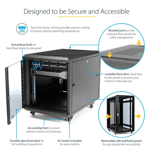12U 36IN SERVER RACK CABINET .