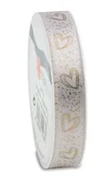 Pattberg Geschenkband 15 mm x 4 m, Herzen - Detailfarbe: Gold - Silber - Breite: 15 mm - Länge: 4 m - Band-Art: Kordelband