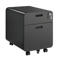 Logilink mobiler Aktenschrank auf Rollen, 2 Fächer, schwarz