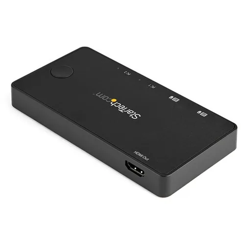 StarTech.com 2 Port USB C KVM Switch, 4K 60Hz HDMI, Compact Dual Port UHD USB Type C Desktop Mini KVM Switch with USB C Cables, Bus Powered, MacBook iPad Pro ThinkPad IdeaPad EliteBook