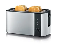 Severin AT 2590 tostapane 2 fetta/e 1400 W Nero, Argento