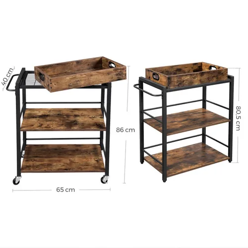 Vasagle Bar Trolley With Tray