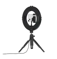 Hama Ringlicht SpotLight Smart 80 II - Farbtemperatur Kelvin: 5500 K - 2100 K - 3000 K - Lichtfarbe: Tageslichtweiss (Kaltweiss) - Neutralweiss - Warmweiss - Leuchtenfarbe: Schwarz