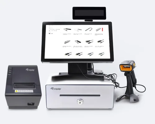 Equip Kassenschublade 4Schein-4Münzfächer RJ11 POS Silber
