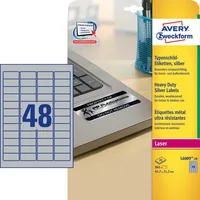 Avery Zweckform Typenschild-Etiketten L6009-20 45.7 x 21.2 mm - Klebehaftung: Stark haftend - Drucker Kompatibilität: Laser - Anzahl Blatt: 20 × - Papierformat: A4 - Anzahl Etiketten: 960 - Etikettengrösse: 45.7 x 21.2 mm