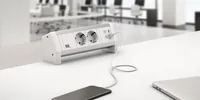 Bachmann Einbausteckerleiste STEP ALU 2xT13 1xUSB C/C 100W 1xCM - Einsatzgebiet: Indoor - Detailfarbe: Schwarz - Kinderschutz: Keine Angaben - Steckertyp Ausgang: T13 - Schalter: Nein - Steckdosenanzahl: 2
