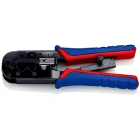 Knipex Crimpzange 190 mm - Montageart: Crimpzange RJ45 (Litze) - Crimpzange RJ11 (Litze) - Crimpzange RJ12 (Litze) - Für Stecker: RJ45 (8 Pol) 8P2C - 8P4C - 8P6C - 8P8C - RJ12 (6 Pol) 6P6C - RJ11 (4 Pol) 6P2C - 6P4C