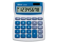 Ibico Taschenrechner 208X - Typ: Taschenrechner - Stromversorgung: Solarbetrieb - Detailfarbe: Blau - Weiss - Displaytyp: LCD - Programmierbar: Nein - Anzahl Zeilen: 1 ×