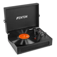Fenton Plattenspieler mit Bluetooth RP118B Schwarz - Detailfarbe: Schwarz - Plattenspieler Antriebsart: Riemenantrieb - Platte Geschwindigkeit: 45 U/min - 33? U/min - 78 U/min - Tonabnehmer: Dabei - Tonarm: J-Form - Anwender: HiFi
