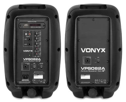 Vonyx PA-System VPS082A - Nennleistung: 400 W - Prinzip: Aktiv - Einsatzgebiete: Gastro / Gewerbe - Home-Party /-Disco - Ausstattung: Abnehmbares Mikrofon - Bluetooth Audio Streaming - USB Audio Streaming - Fernbedienbar - Anwendungsbereich: Entertainer -